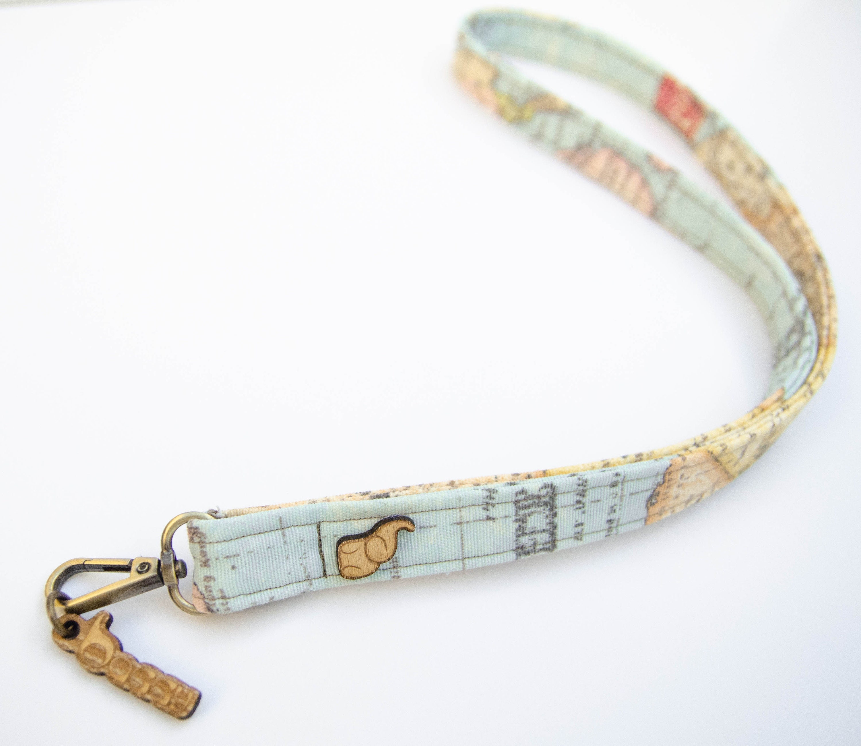 Travel theme World map  Lanyard . Teachers ID holder or Badge Holder , Lanyard for keys .