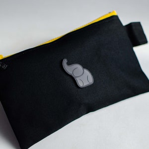Black and yellow daily sustainable  mini zipped pouch