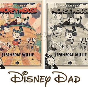 Steamboat Willie DisneyDad Tumbler Wrap - 20 oz Straight - Seamless PNG Download