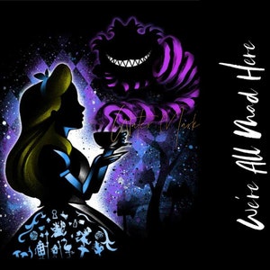 Alice in Wonderland Cheshire Cat Tumbler Wrap - 20 oz Straight - Seamless PNG Download