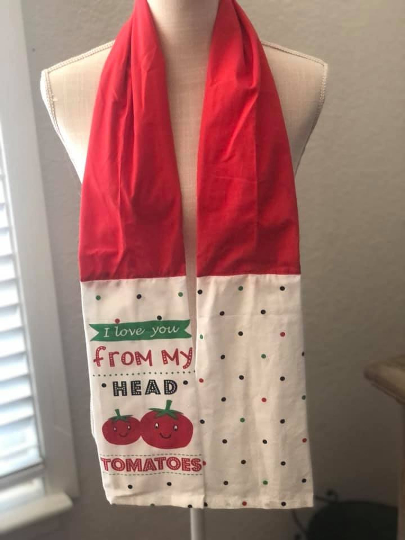 Kitchen Towel Boa Scarf Handmade I love you from Head Etsy