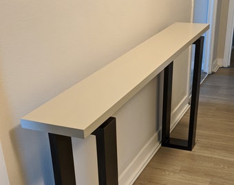 Simple Modern Hallway Table, Floating Top Console Table, Handmade Entry Table