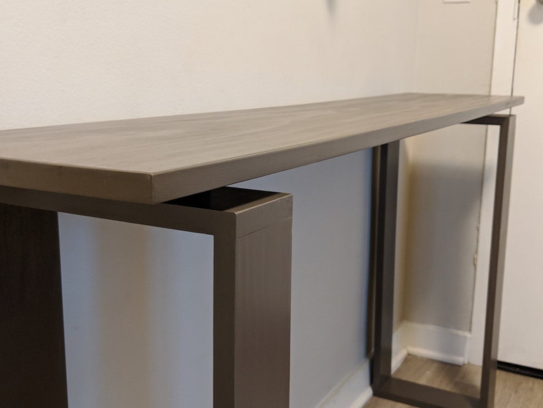 Simple Modern Hallway Table Floating Top Console Solid Image 0