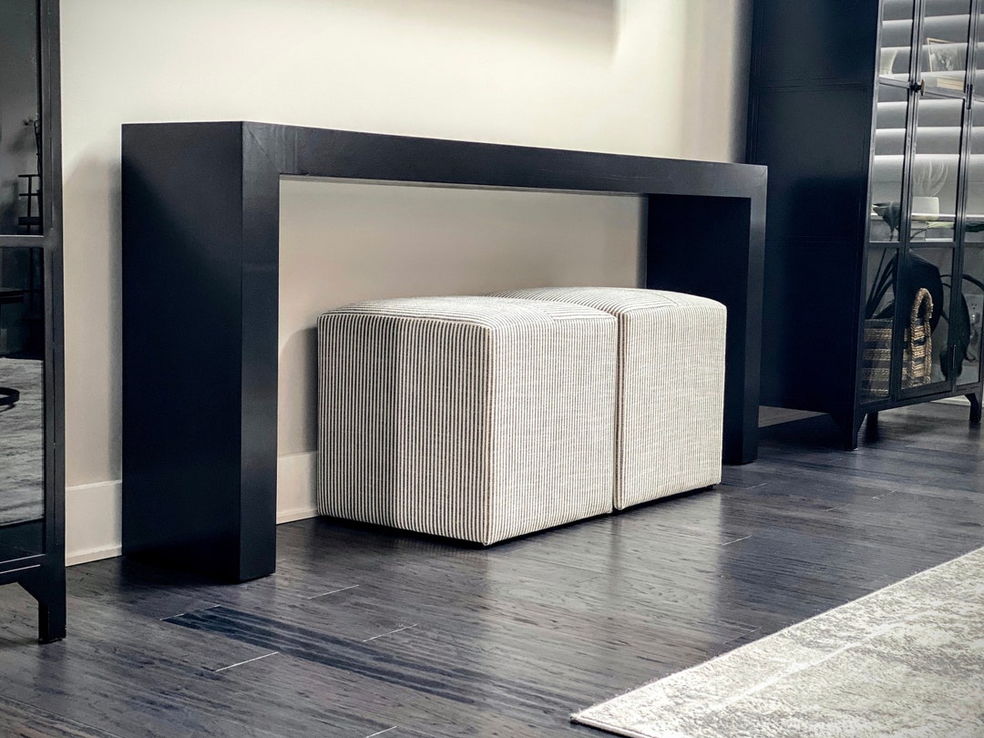 Modern Double Waterfall Console Table Handmade to Order, Solid Wood