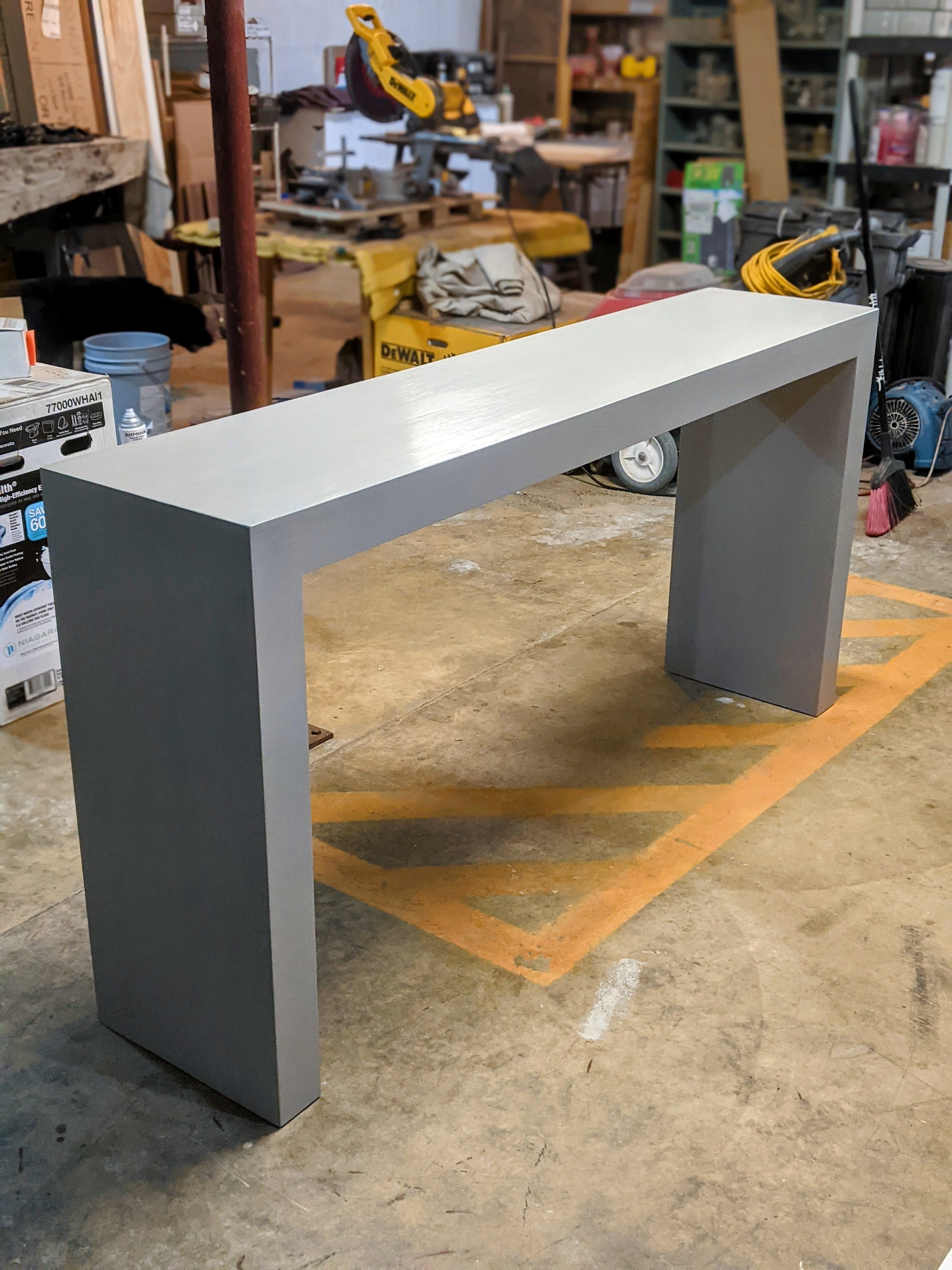 Waterfall Side Table with Storage Shelf — 3x3 Custom