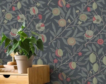 Vintage fruits flowers pattern classical regular wallpaper Vintage Lemons Flowers Wall Mural kitchen décor Removable Wallpaper Retro Style