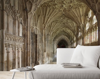 Old Castle interior Gloucester Cathedral Wall mural Wallpaper Nursery wall decor Gloucester Cathedral England Full wall for wall hanging