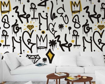 Street Art Design Graffiti Wallpaper Graffiti Street Style Urban Living Room Graffiti Wallpaper Modern graffiti for kids room Removable