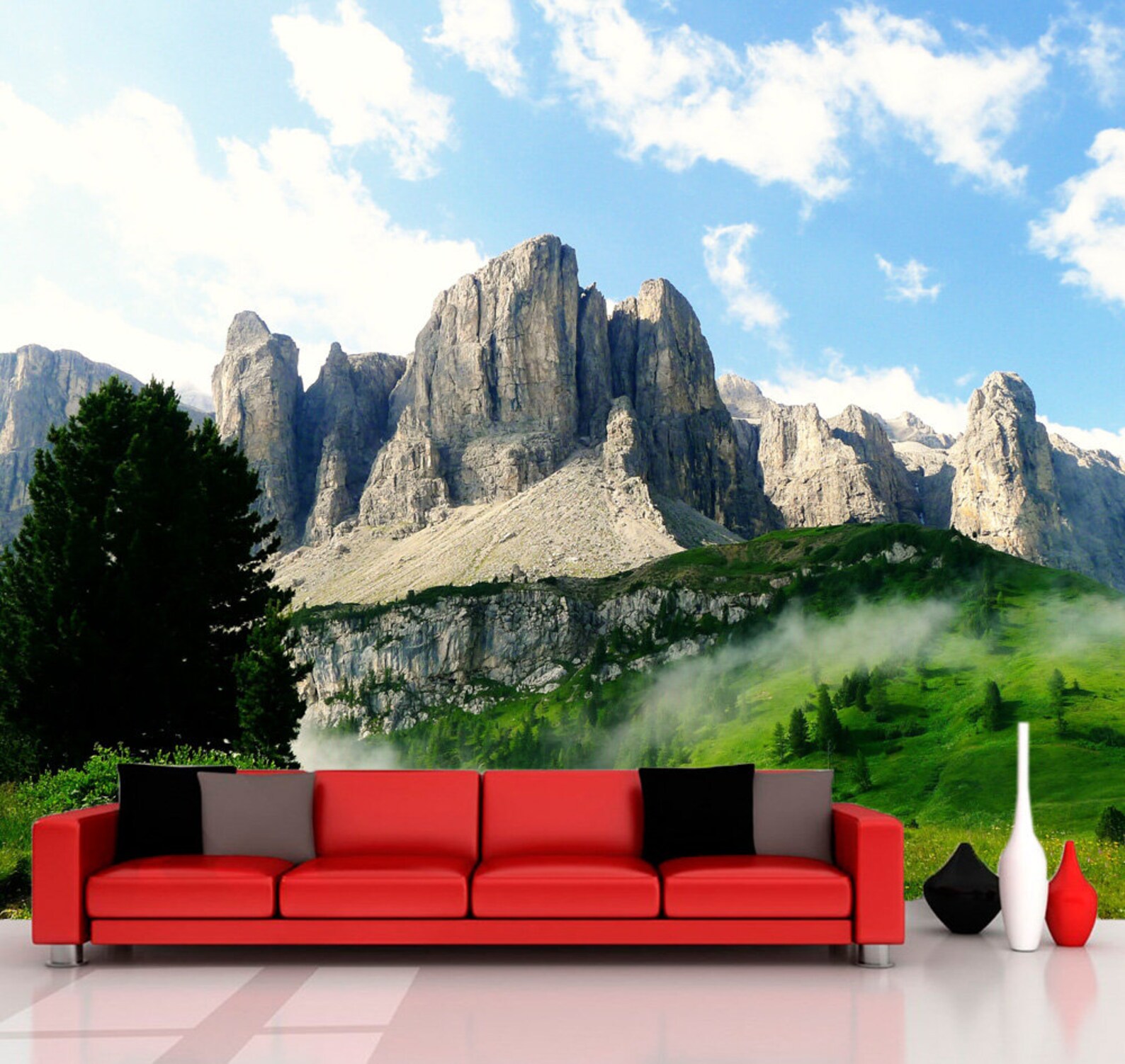 Mountain Wall Mural for Living Room Sky Mural for Home Decor Etsy