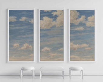 Sky wall decor Cloudy Wall Mural, White clouds Removable self-adhesive Peel and Stick Nature art Clouds regular wallpaper Sky Pastel Color