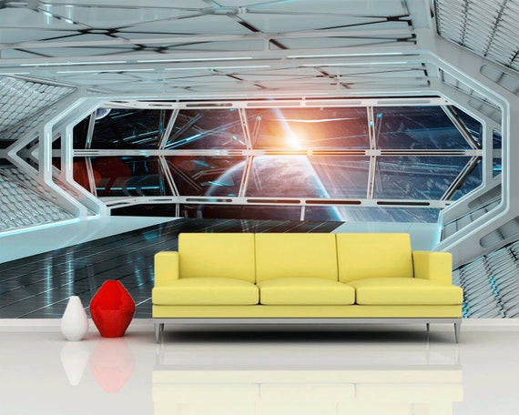 Wall Mural Sci Fi Photo Art Wall Mural Futuristic Spaceship Fantastic Interioir Photo Wallpapers Wall Mural Of Starship Interior Sku 20356 2