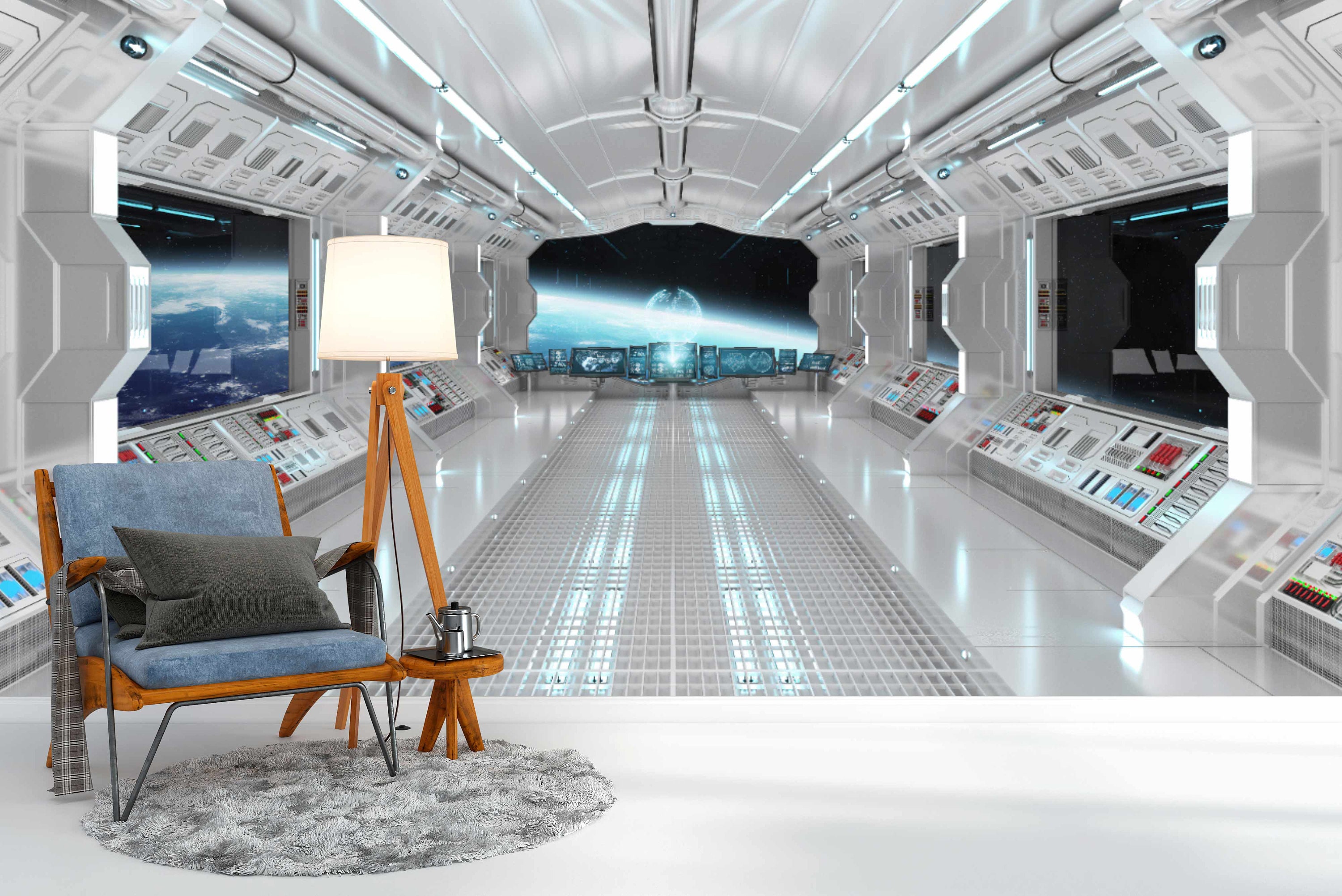 Photo art lage decor scifi wall mural Fantastic spaceship Etsy