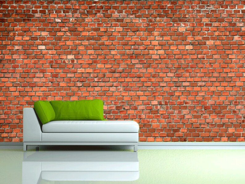 Red Brick removable wallpaper Stone wall decal Red brick wall Etsy
