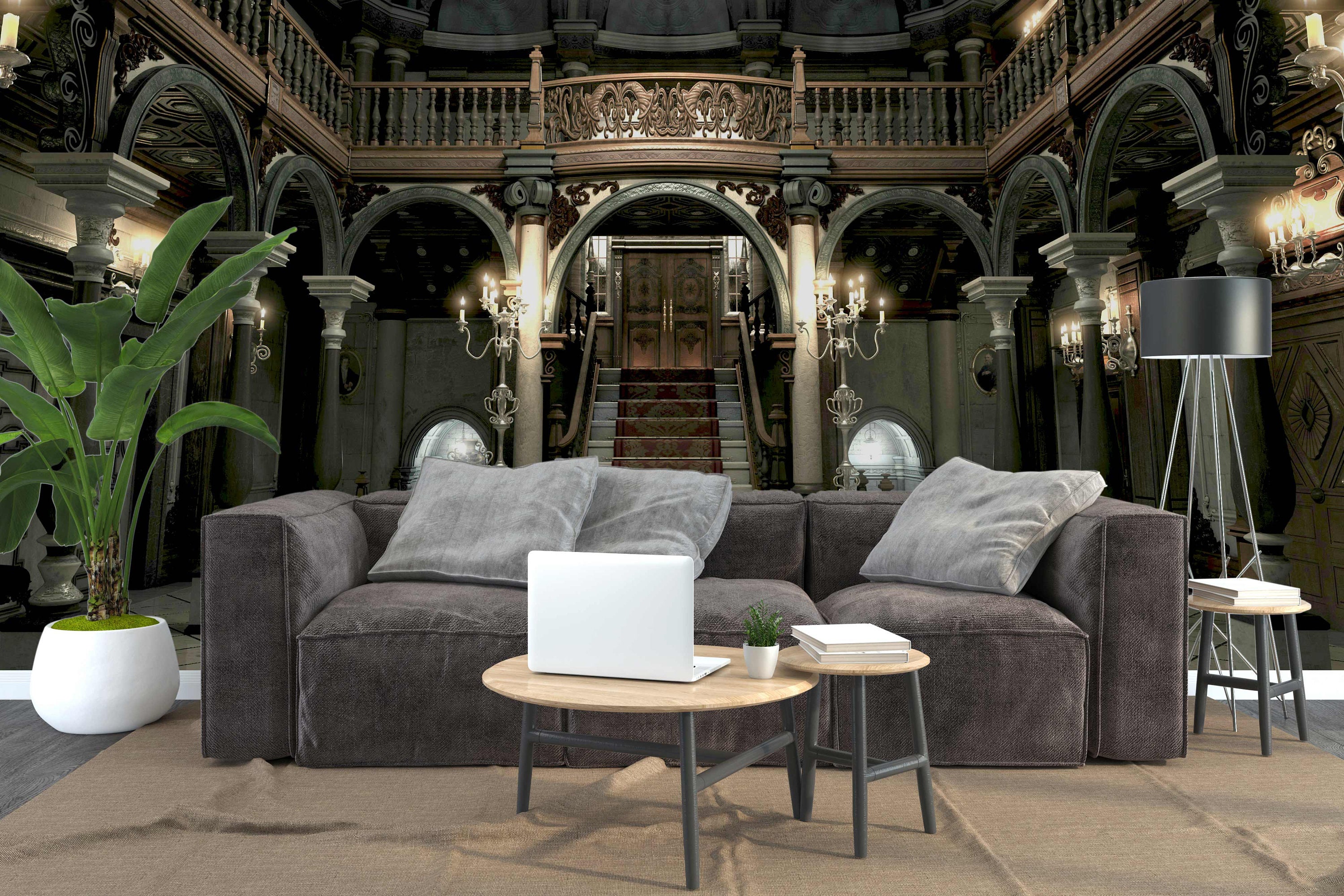 Old Castle Interior Wallpaper Mural Large Wall Mural Etsy Canada