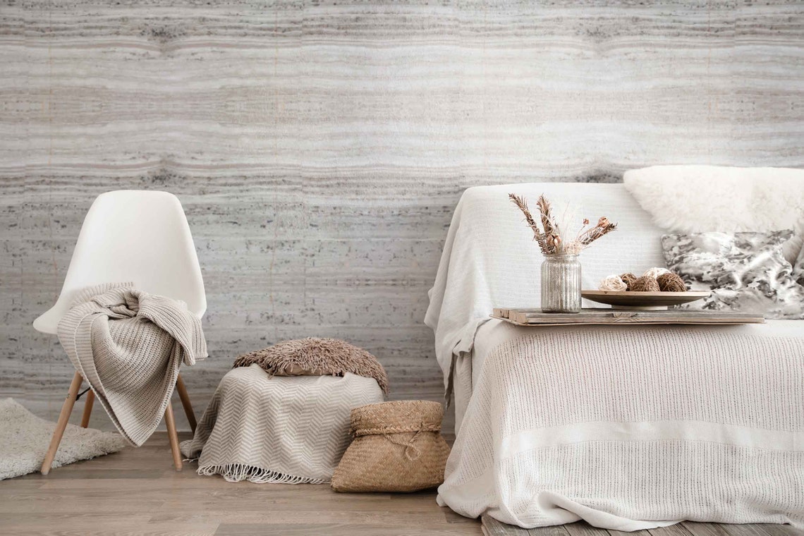 Grey and White Marble Stone Removable Wallpaper Marble Etsy