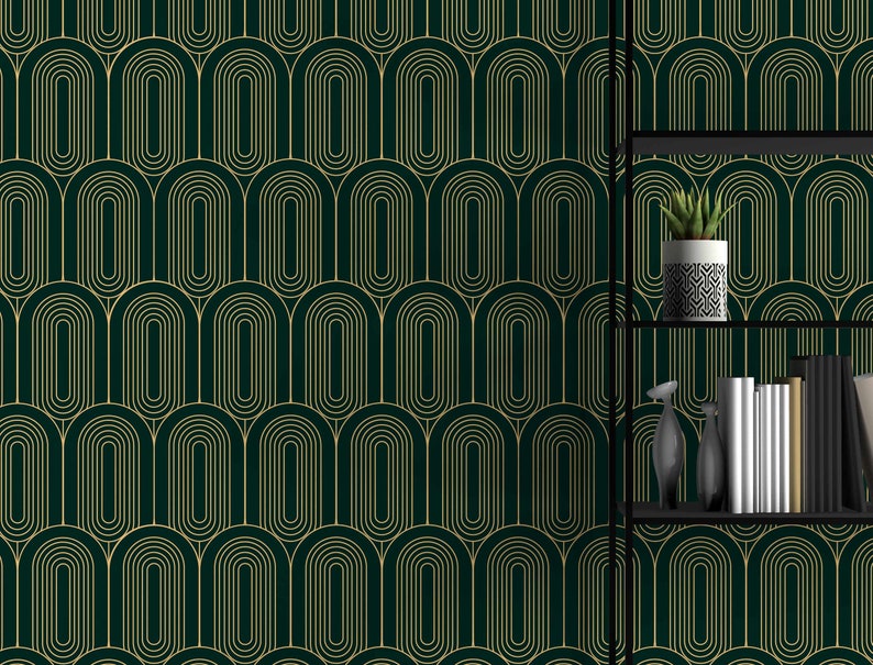 Art Deco Arch Pattern Geometric Arches Wallpaper Minimal | Etsy