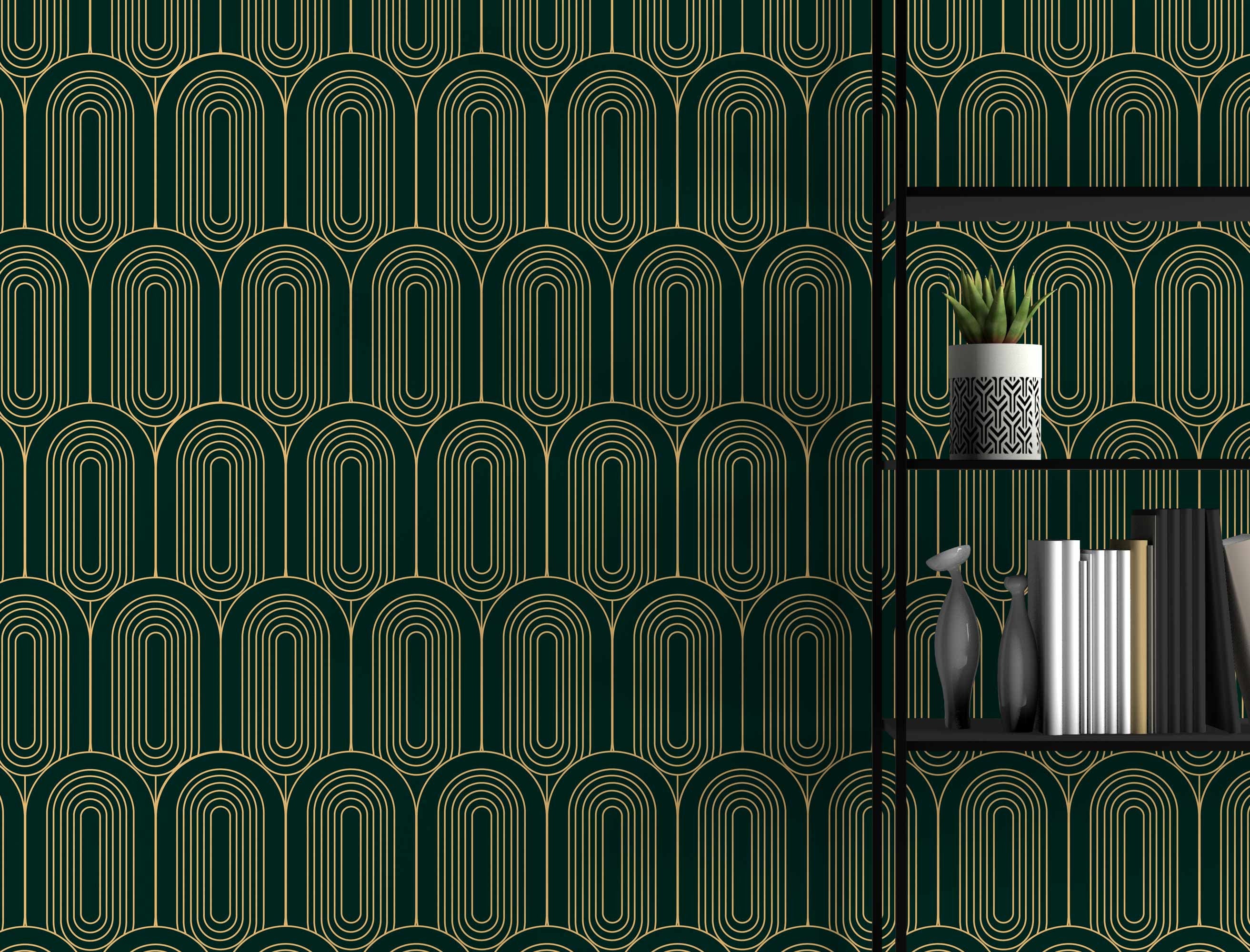 Dark Arches Art Deco Wallpaper Mural • Wallmur®