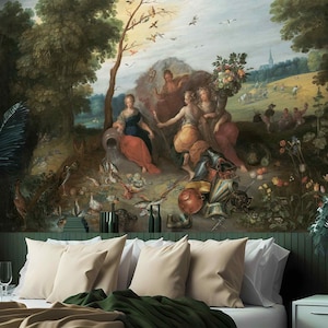 Allegoria dei quattro elementi di Jan Brueghel Classico Natura e fauna selvatica Murale Paesaggio rurale, Vittoriano Carta da parati rimovibile o tradizionale