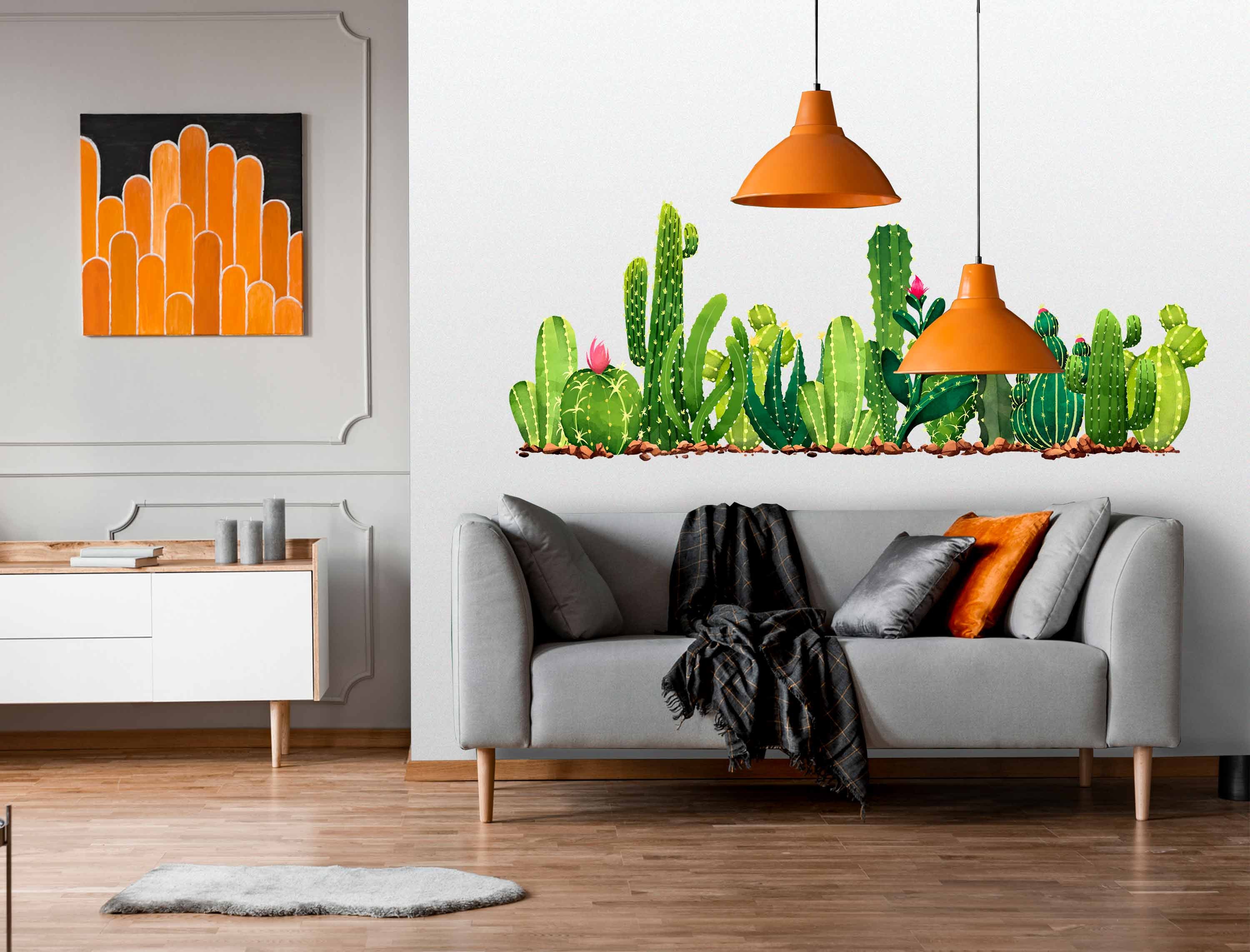 Succulents Wall Decals Cactus Wall Decals Colorful Cacti Etsy
