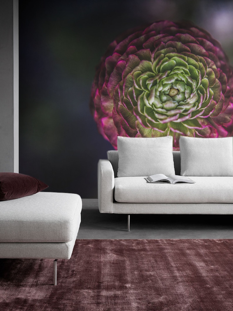 Dark wall mural for home SKU 20410 Wall decor for bed r\u043eom Red flower wallpaper Floral Wallpaper Desing wall mural for living room