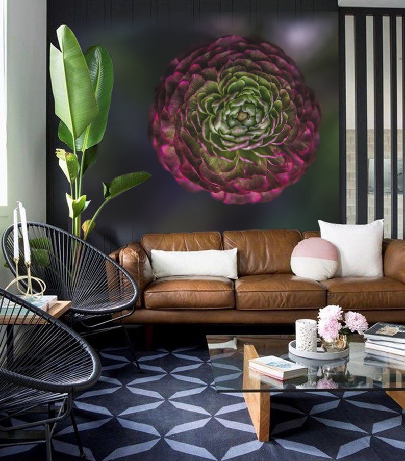 Dark wall mural for home SKU 20410 Wall decor for bed r\u043eom Red flower wallpaper Floral Wallpaper Desing wall mural for living room