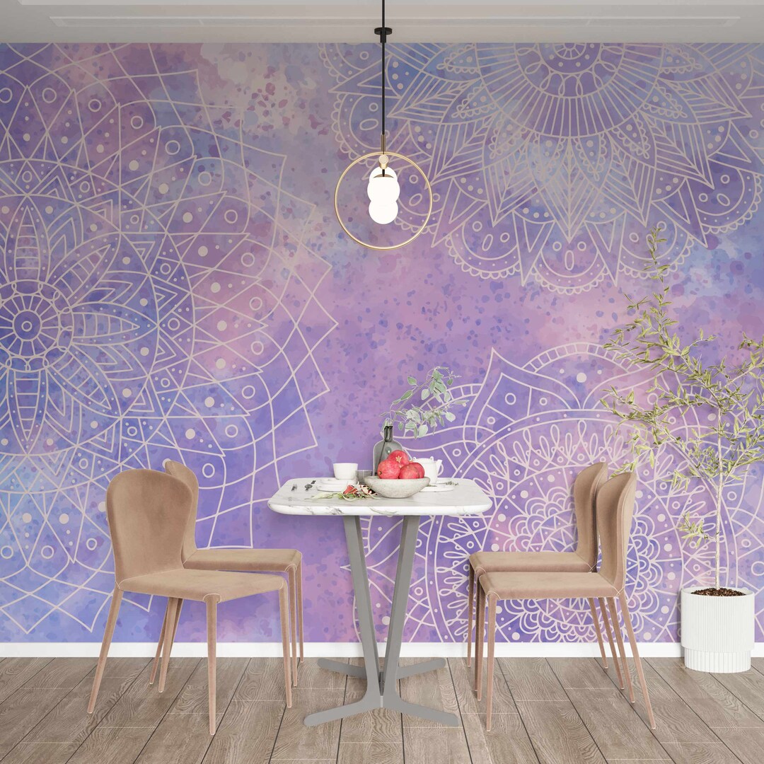 Watercolor Indian Mandala Wallpaper Bedroom Selfadhesive Pastel