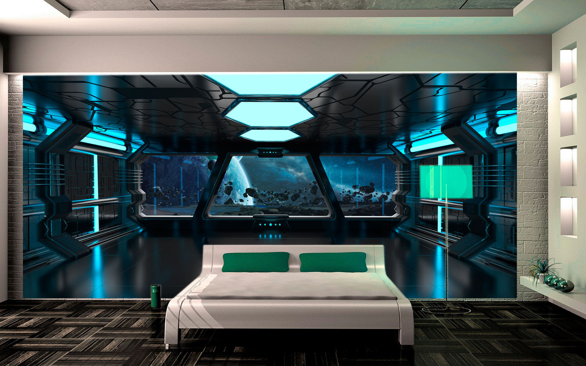 Wall mural sci-fi photo art. Wall mural futuristic spaceship  Etsy