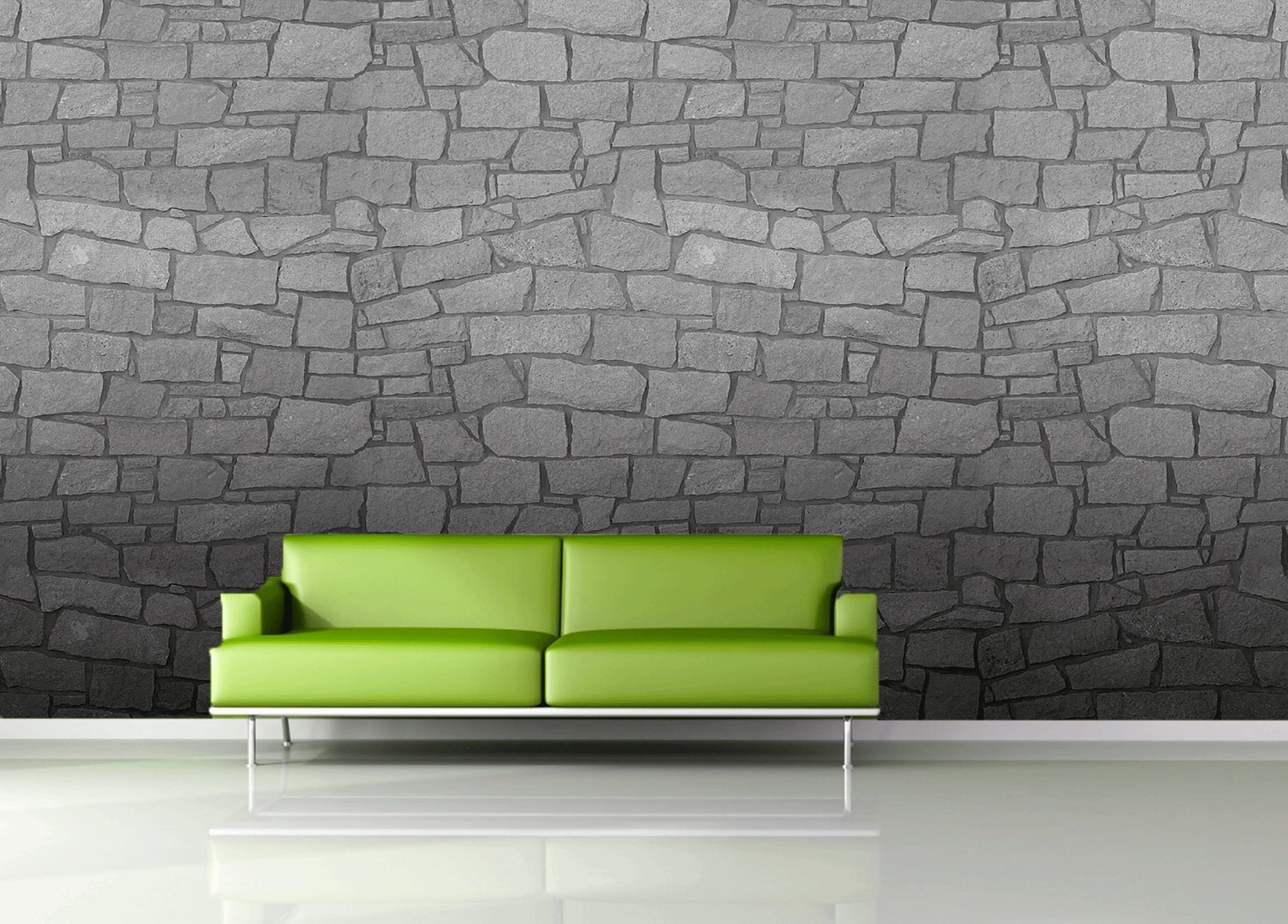 Grey Brick Removable Wallpaper Loft Wall Mural Grey Stone Wall Etsy