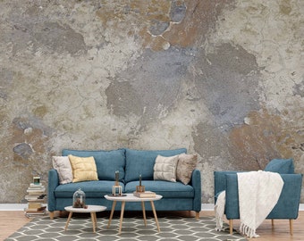 Removable wall mural Background concrete wall texture Self adhesive mural of grunge concrete wall Brick wall decal Loft gray concrete wall