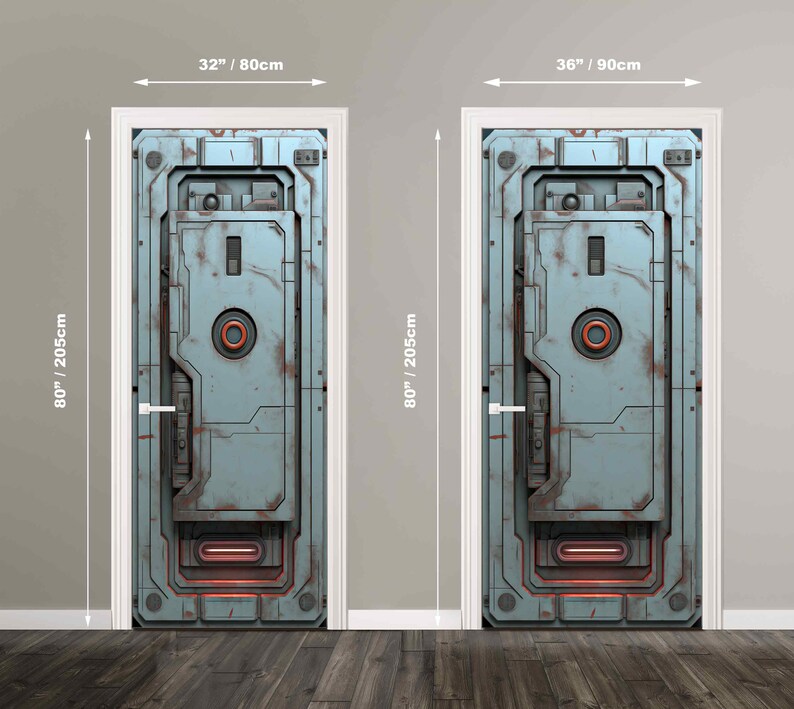Vintage Spaceship Door Decal – Sci-fi Rusty Space Door Sticker ...