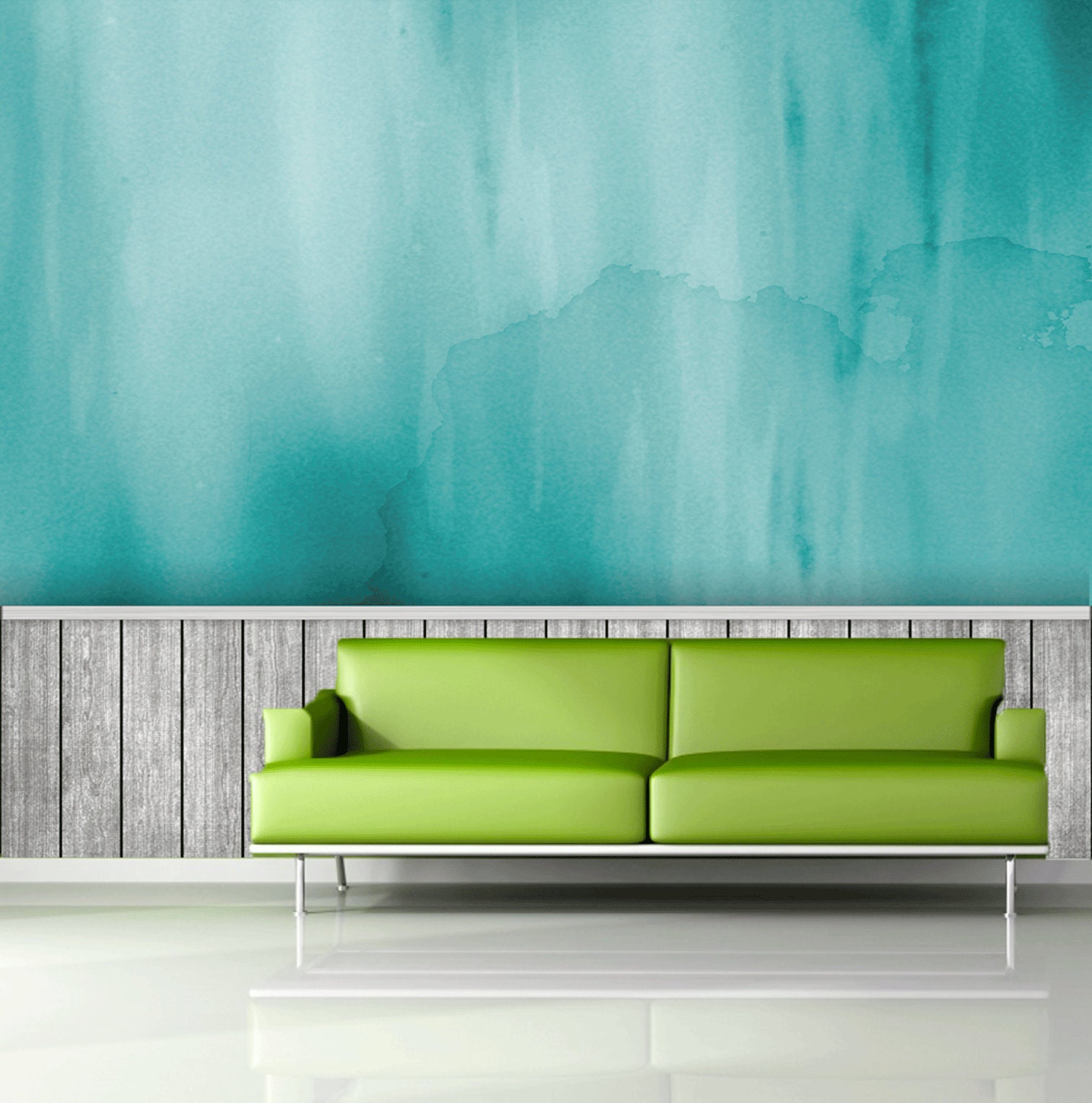 Blue wall texture Blue wall with plank revomable wallpapers | Etsy