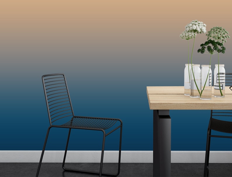 Sea Blue yellow Gradient Mural Peel and Stick Wallpaper | Etsy