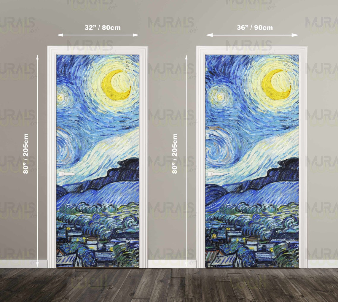 Vincent Van Gogh Door Sticker the Starry Night - Etsy