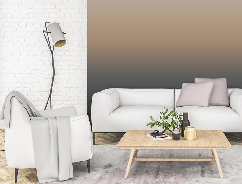 Gray Yellow Gradient Mural Peel and Stick Wallpaper Removable Etsy