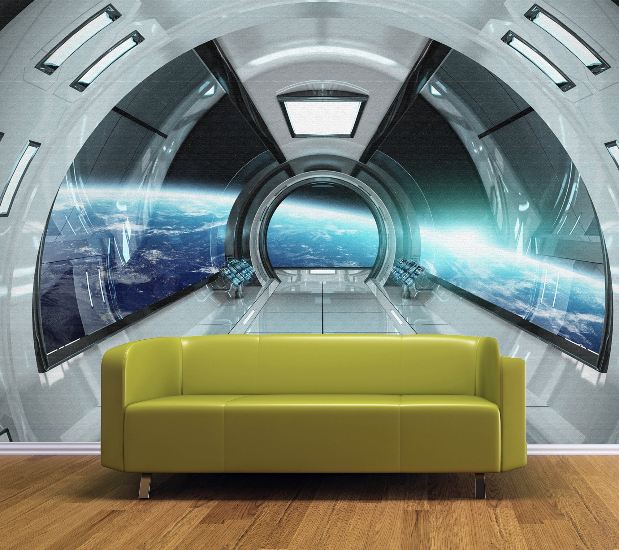 壁画SF写真アート未来的な宇宙船の取り外し可能な壁紙宇宙船の