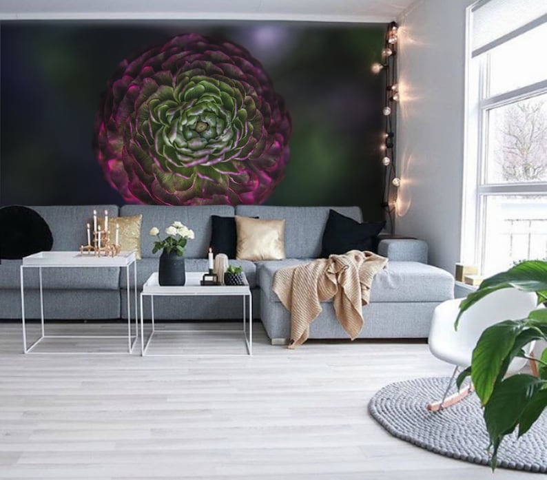 Dark wall mural for home SKU 20410 Wall decor for bed r\u043eom Red flower wallpaper Floral Wallpaper Desing wall mural for living room