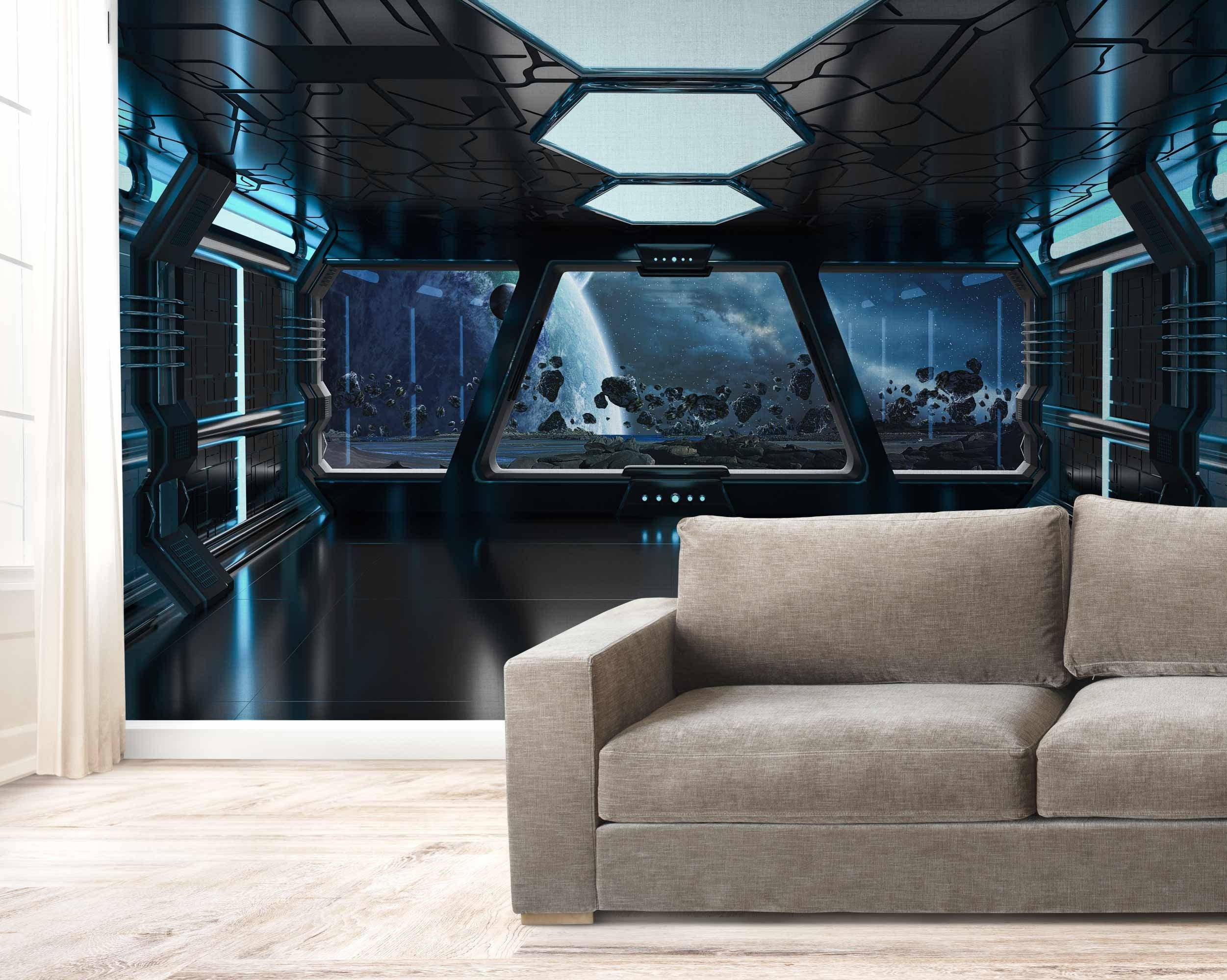 Wall mural scifi photo art Wall mural futuristic spaceship Etsy