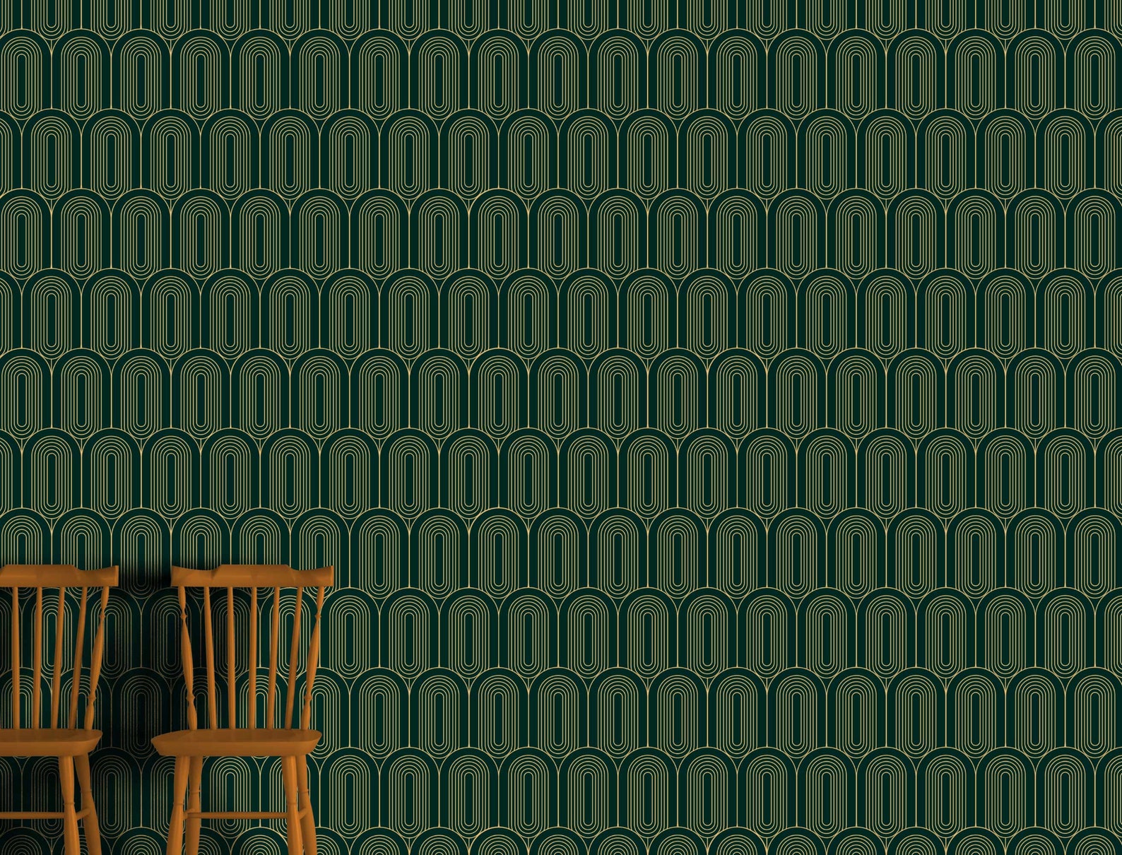 Geometric arches wallpaper Minimal design wall mural Art Deco Etsy