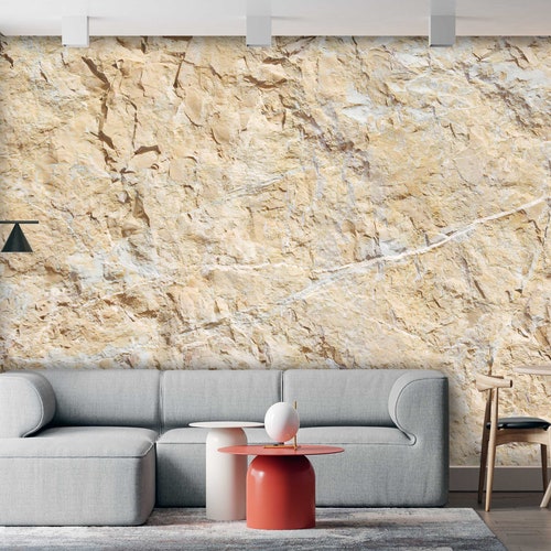 Beige Stone Wall Removable Wallpaper Light Coloured Texture Singapore - Can You Put Self Adhesive Wallpaper On Textured Walls