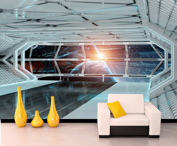 Wall Mural Sci Fi Photo Art Wall Mural Futuristic Spaceship Fantastic Interioir Photo Wallpapers Wall Mural Of Starship Interior Sku 20356 2