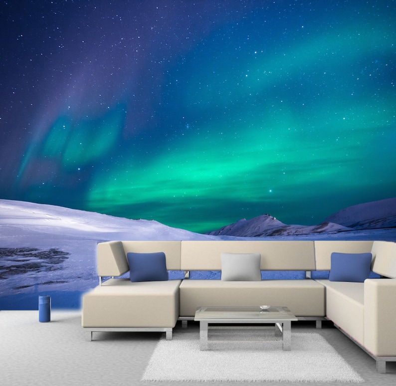 Northern Lights Aurora Removable Wall Mural Borealis in | Etsy