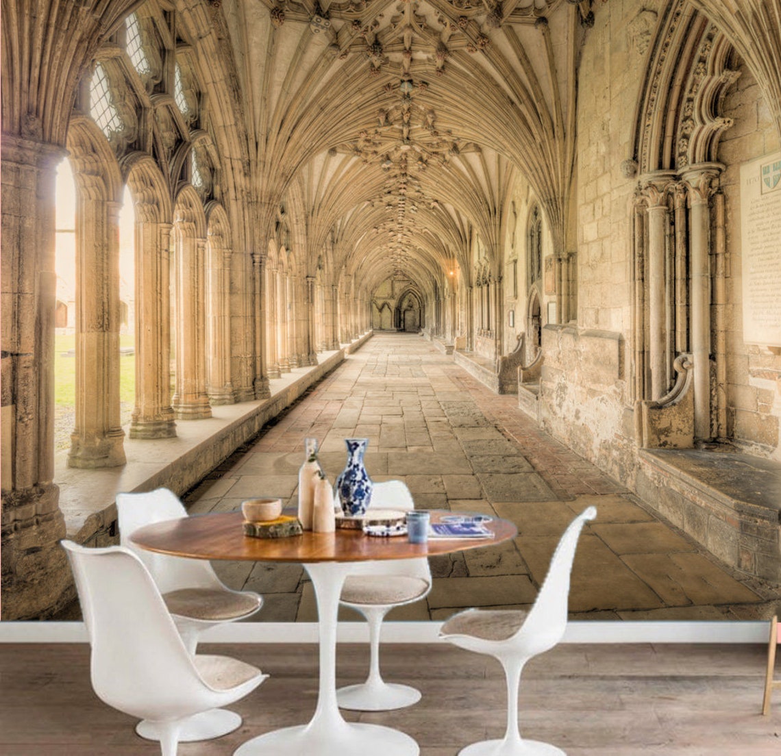 Full wall murals hall of ancient gothic castle Colorful photo Etsy