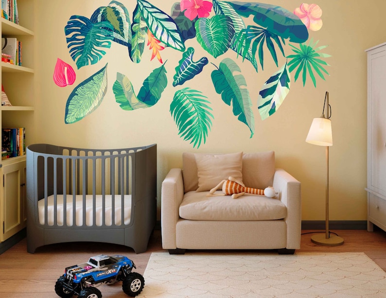 Tropical Monstera Leaf Wall Decor Sticker Nature Garden Decals Floral ...