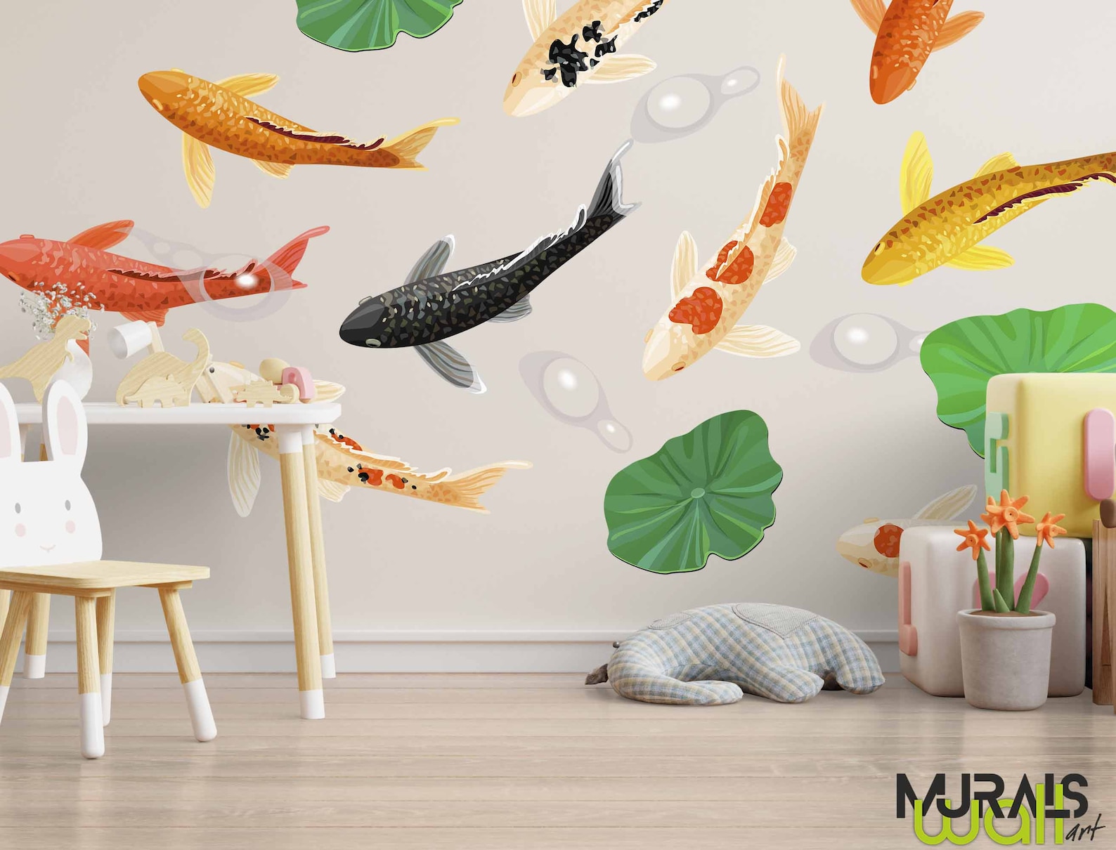 Japanese Koi Fish Wall Decal Animal Sea Nautical Japan Sticker Etsy