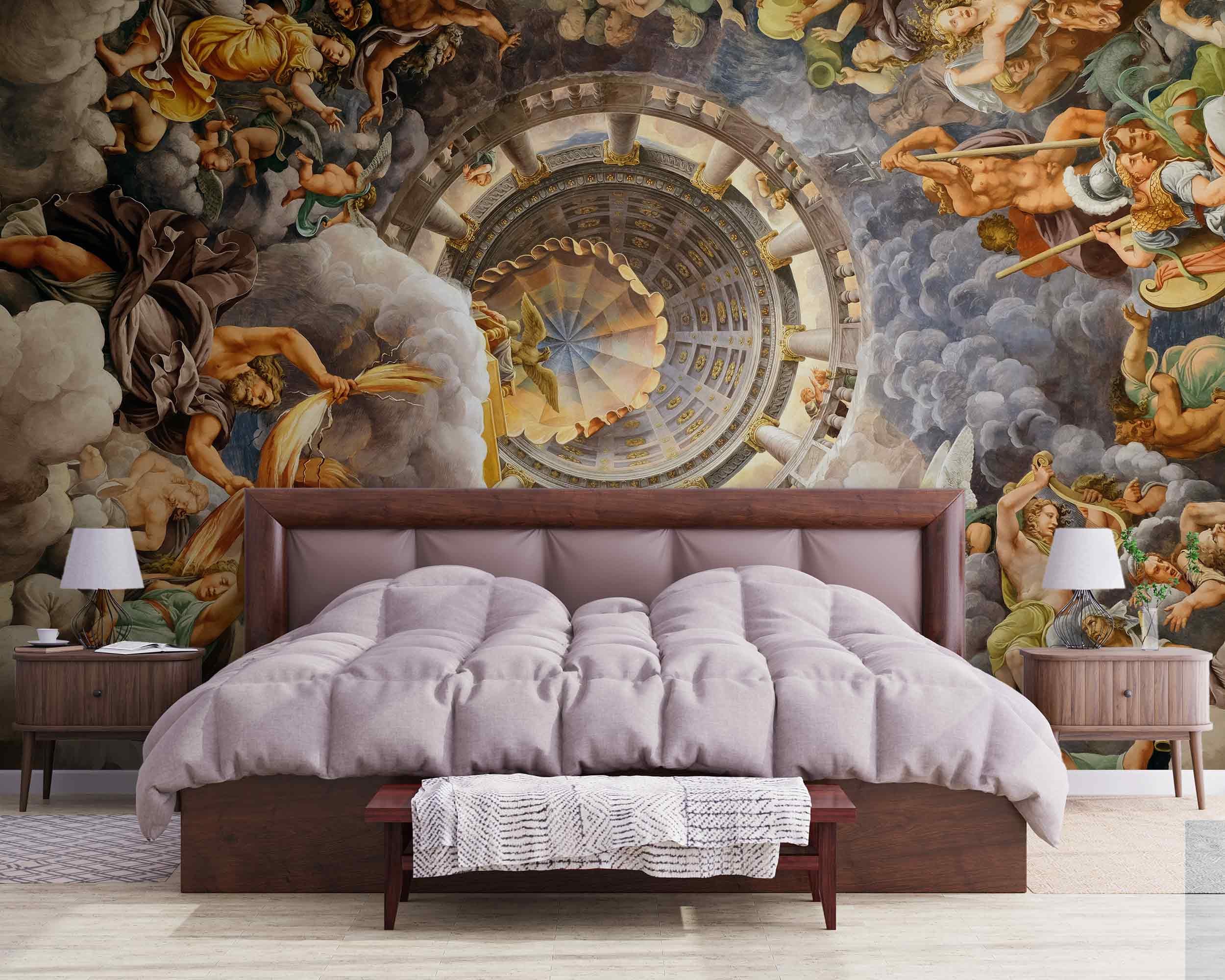 ルネッサンスの大きな壁画 テ宮殿の巨人の天井、イタリアのアート