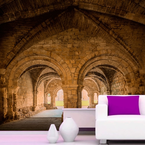 Ancient Castle Wall Mural Wallpaper for Living Room Interior Etsy