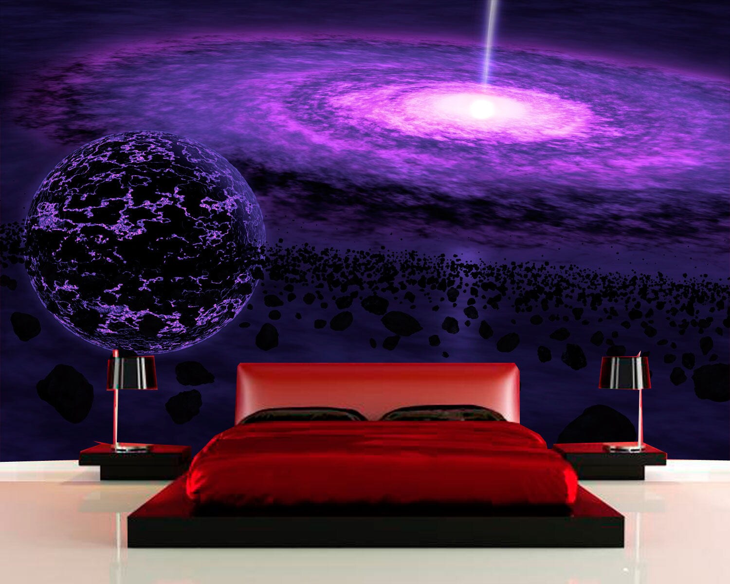 Large wall mural wallpapers Galaxy. Vinyl wallpapers with | Etsy