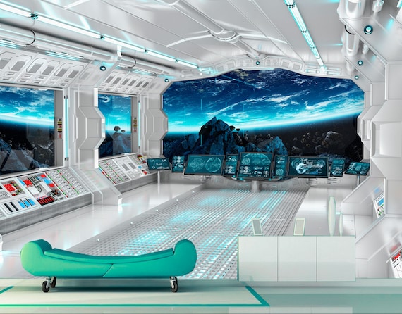 Wall Mural Sci Fi Photo Art Wall Mural Futuristic Spaceship Fantastic Interioir Photo Wallpapers Wall Mural Of Starship Interior Sku 20014