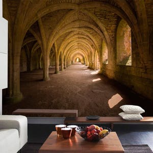 Ancient castle wall mural for living room Castle interior removable wallpaper Interior of an old castle Self-adhesive Large Wallpaper