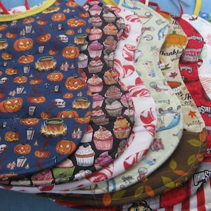 TODDLER BIBS with POCKET for crumbs • ties • washable • middle layer of cotton flannel or batting